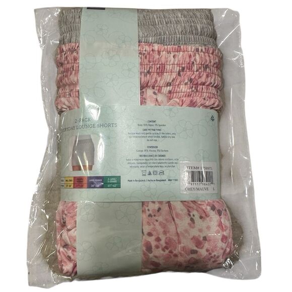 Jane & Bleecker 2 Pack Lightweight Lounge Sleep Shorts 1758971 Size L - Picture 7 of 7